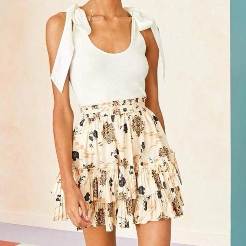 Ulla Johnson Leela Poplin Knife Pleat Mini Skirt size 8